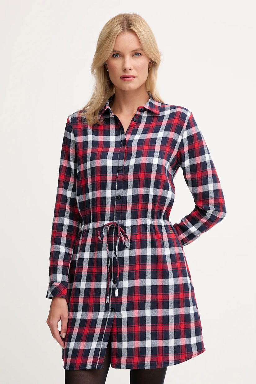 Pepe Jeans rochie culoarea bordo, mini, drept, PL9537750