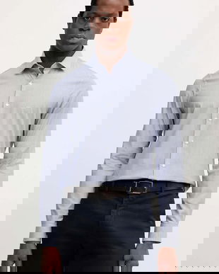 Michael Kors cămașă din bumbac cu guler italian, slim, MK0DS01293