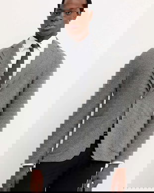 BOSS sacou din lână culoarea gri, 50551528