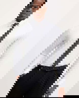 Michael Kors cămașă culoarea alb, cu guler clasic, regular, MK0DS01013