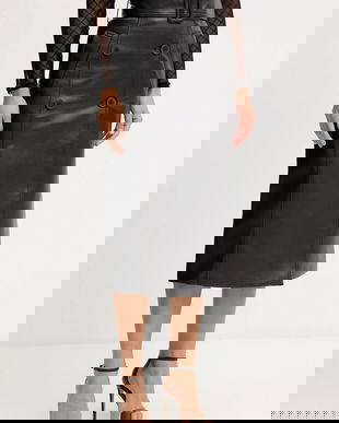 Morgan fustă culoarea negru, midi, evazați, JADY