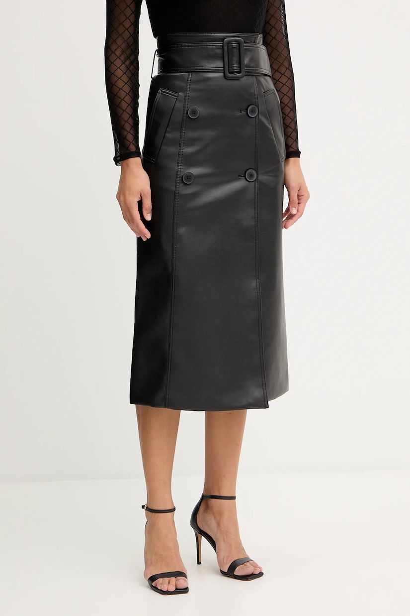 Morgan fustă culoarea negru, midi, evazați, JADY