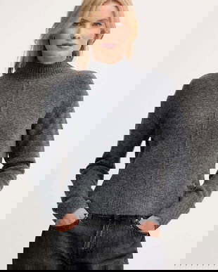 Pepe Jeans pulover din amestec de lână culoarea gri, cu turtleneck, PL7000032