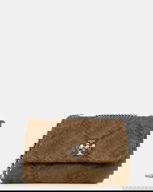 Tory Burch poșetă de piele Kira Diamond Quilt culoarea verde, 169170.300