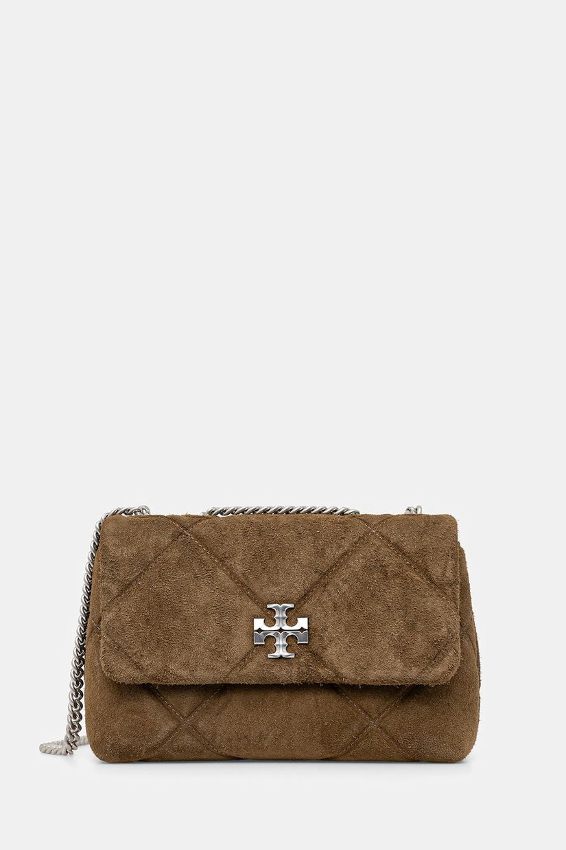 Tory Burch poșetă de piele Kira Diamond Quilt culoarea verde, 169170.300