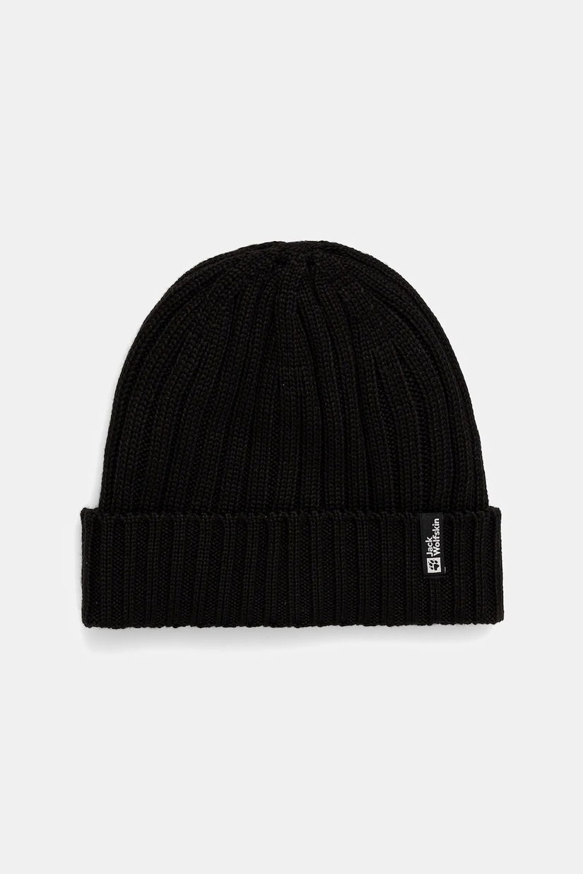 Jack Wolfskin pălărie din amestec de lână RIB KNIT culoarea negru, 1907122