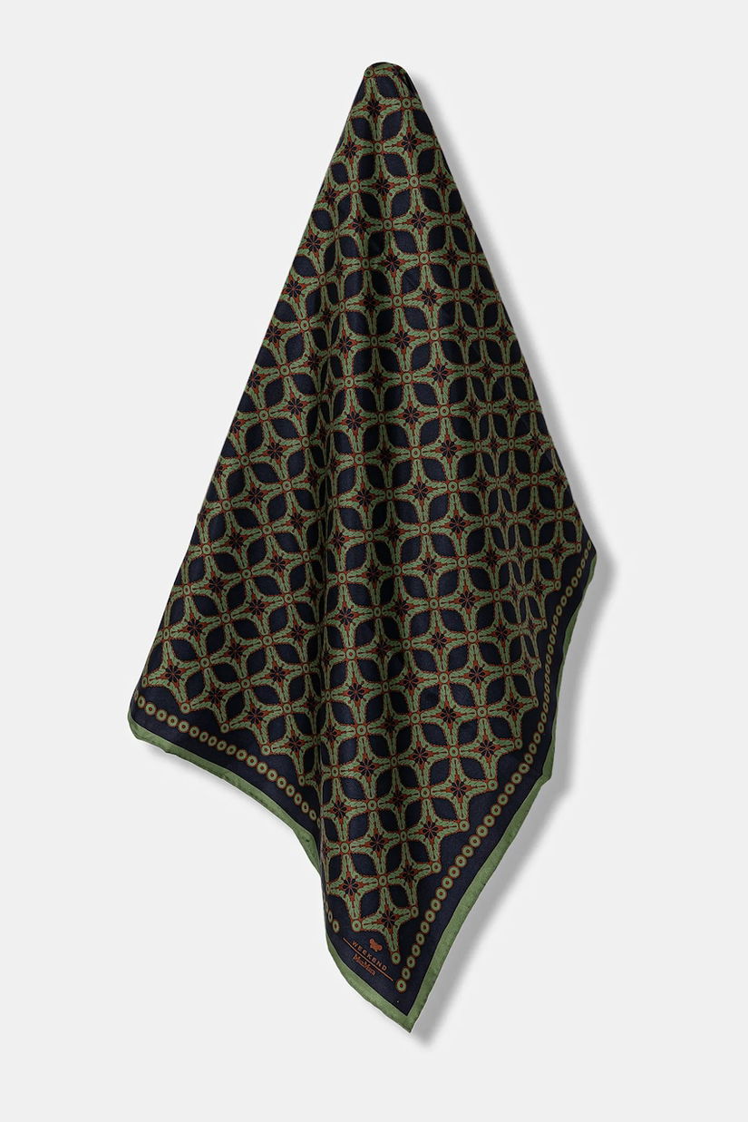 Weekend Max Mara eșarfă de mătase ONESTONEW culoarea bleumarin, cu model, 2525546115600