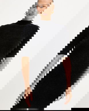 Morgan rochie RMORIK culoarea maro, mini, mulată, RMORIK