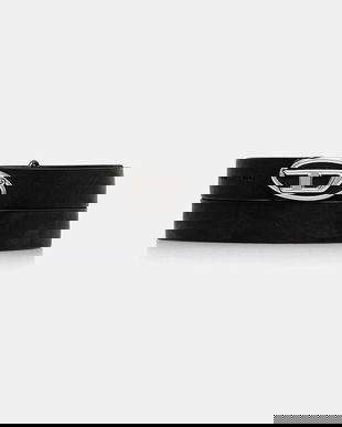 Diesel curea de piele OVAL D LOGO B-1DR-LAYER culoarea negru, X09813.PR271