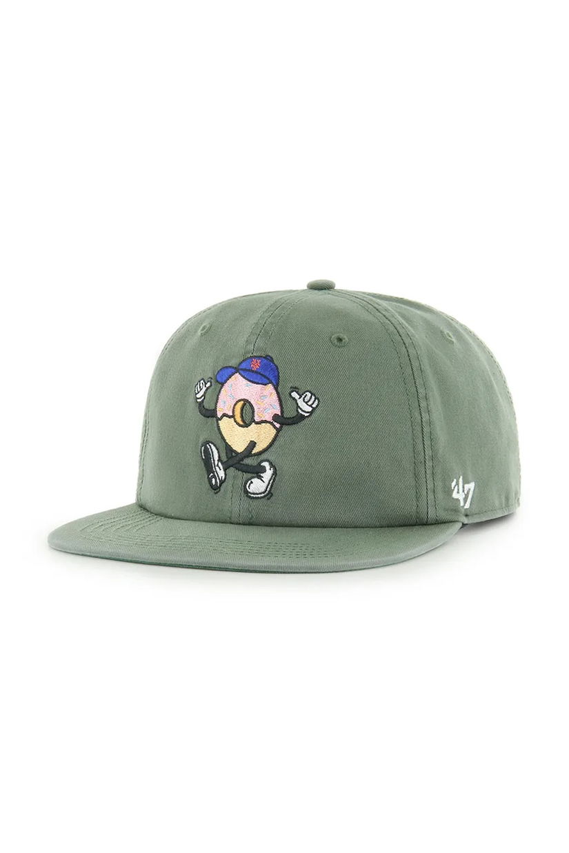 47 brand șapcă de baseball din bumbac MLB New York Mets culoarea verde, B-CARRL16GWP-MS