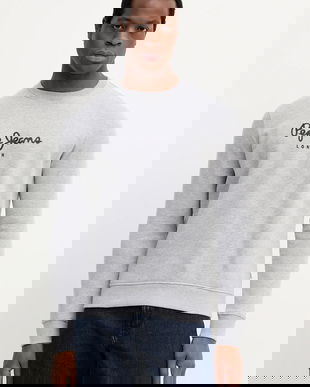 Pepe Jeans bluză culoarea gri, cu imprimeu, PM5800018