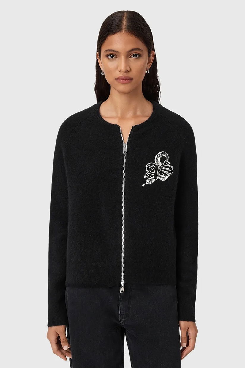 AllSaints cardigan din amestec de lână JAQUELINE culoarea negru, W042KD