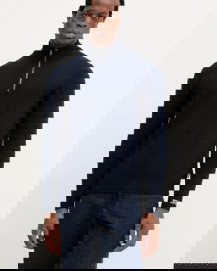 Pepe Jeans pulover din amestec de lână culoarea bleumarin, light, cu turtleneck, PM7000012