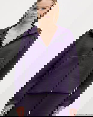 adidas bluză adidas x Z.N.E culoarea violet, cu glugă, cu imprimeu, KC4569