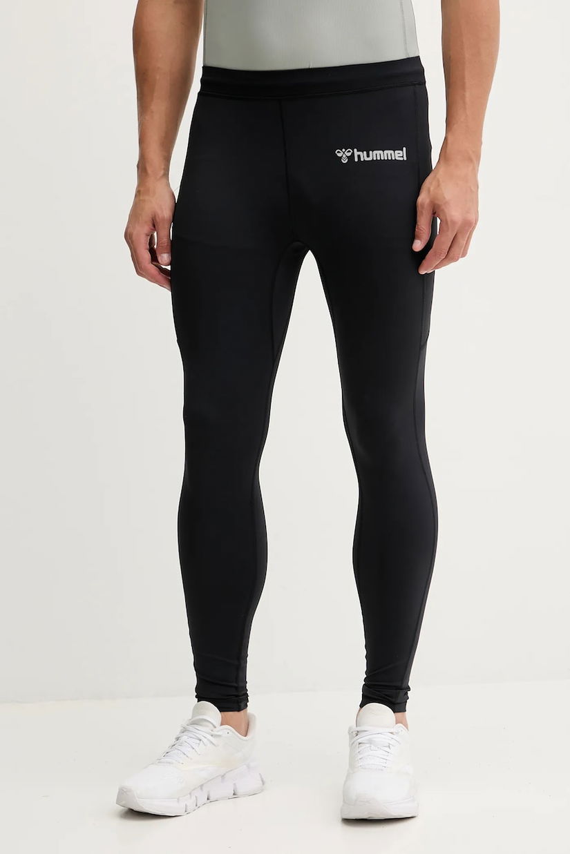 Hummel leggins de antrenament culoarea negru, cu imprimeu, 227255