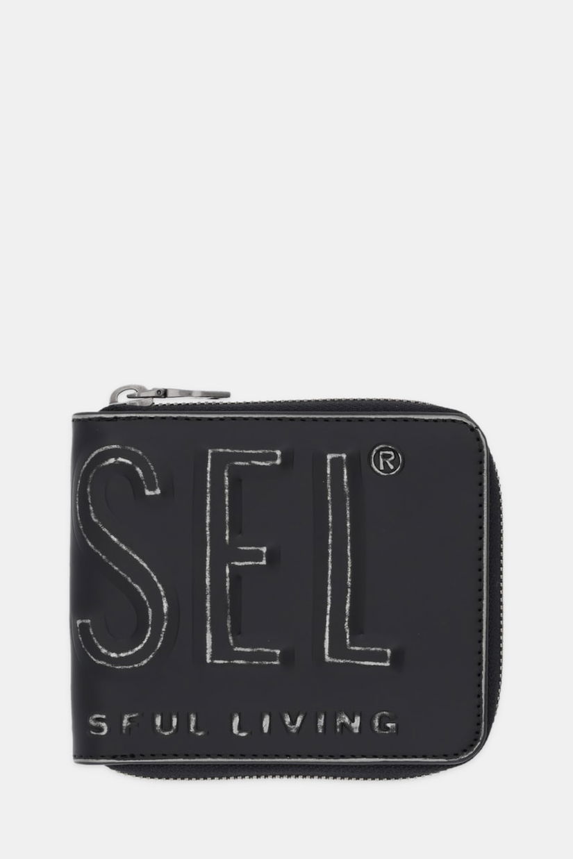 Diesel portofel DSL 3D DSL 3D- BI FOLD COIN ZI culoarea negru, X10007.P8078