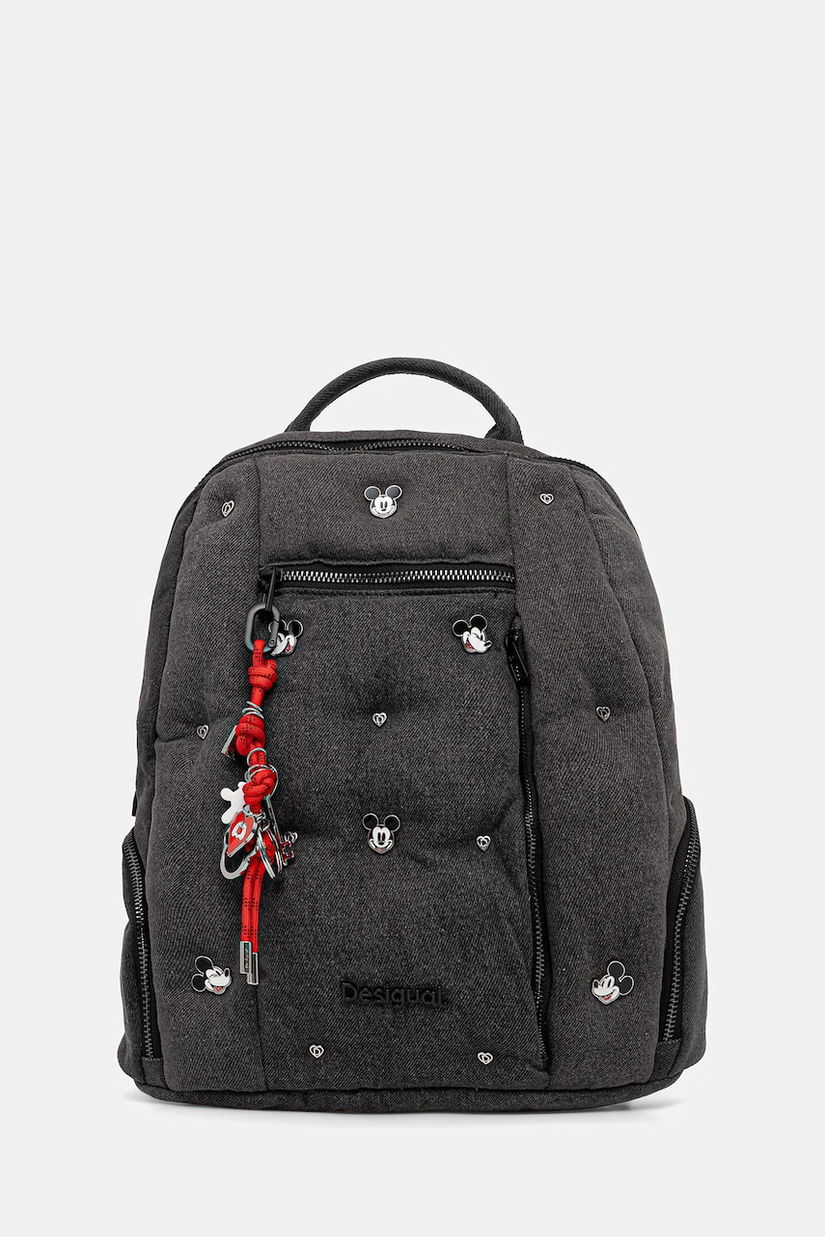 Desigual rucsac MICKEY STU culoarea gri, mic, cu imprimeu, 25WAKD04