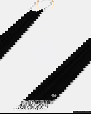 Bally fular de lână culoarea negru, uni, WSC04W