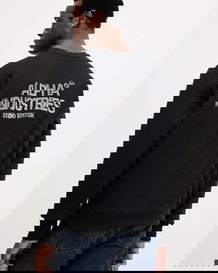 Alpha Industries hanorac de bumbac culoarea negru, cu imprimeu, 258300.03