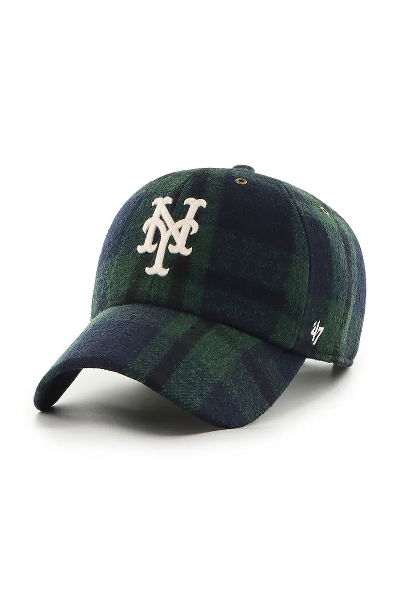 47 brand șapcă din amestec de lână MLB New York Mets culoarea bleumarin, B-SCLBY16YOS-NY
