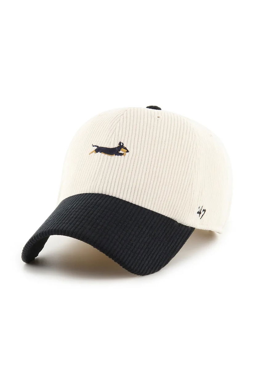 47 brand șapcă de baseball din catifea Dog Cord Base Runner culoarea bej, XXD-TCBRT14EWS-NT