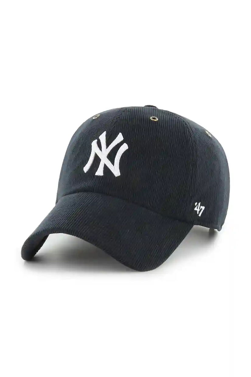 47 brand șapcă de baseball din catifea MLB New York Yankees culoarea negru, B-TCDCU17IWS-BK