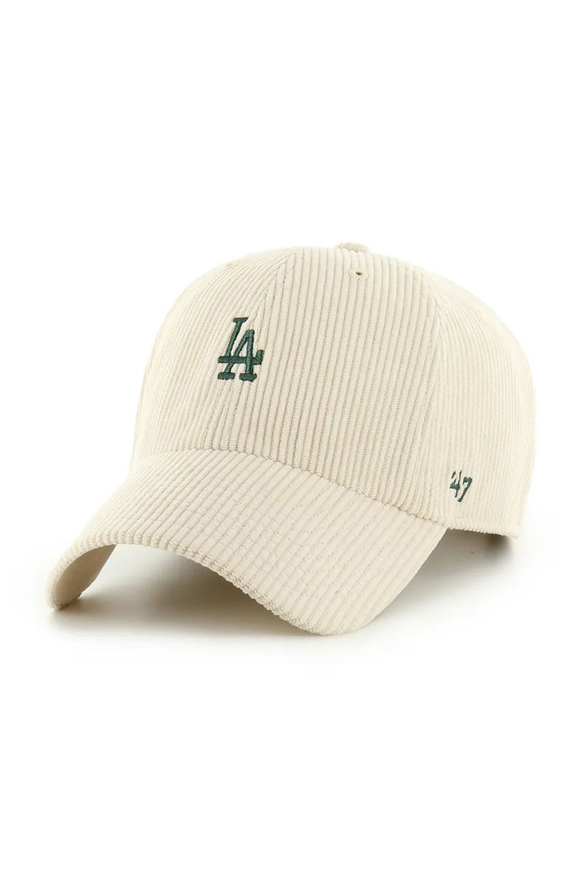 47 brand șapcă de baseball din catifea MLB Los Angeles Dodgers culoarea bej, B-THCBR12EWS-NT