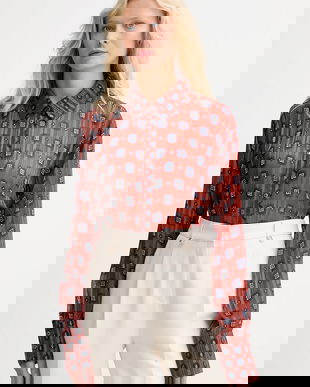 Morgan cămașă culoarea portocaliu, cu guler clasic, relaxed, CILGAL.F