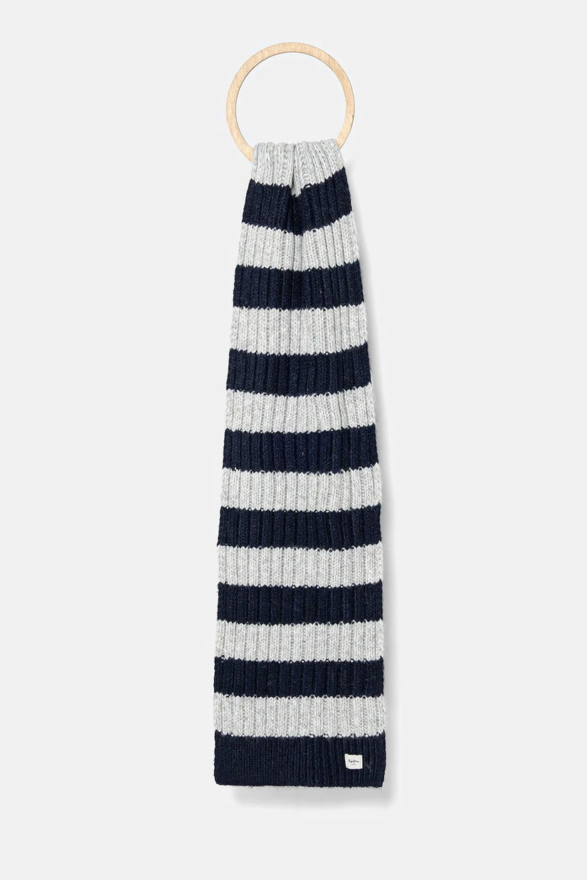 Pepe Jeans fular culoarea bleumarin, cu imprimeu, PL0600003