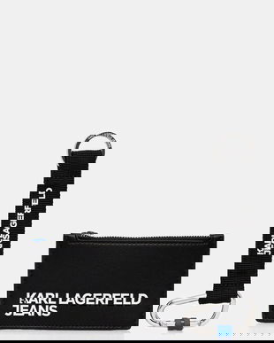 Karl Lagerfeld Jeans portofel și breloc culoarea negru, A4M32065