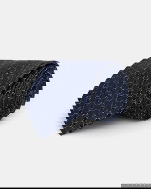 Michael Kors cravată de mătase culoarea bleumarin, MK0DT00188