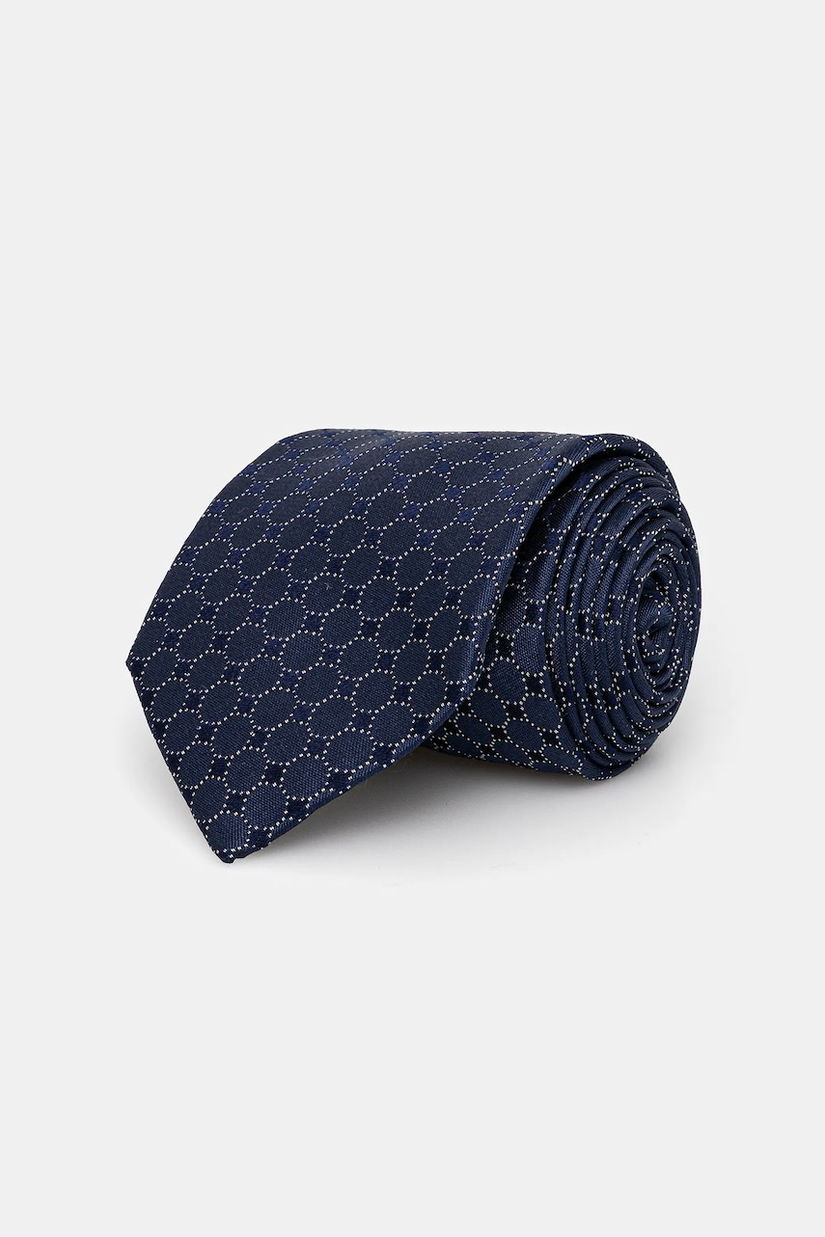 Michael Kors cravată de mătase culoarea bleumarin, MK0DT00188
