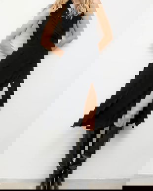 Answear.LAB rochie culoarea negru, midi, drept