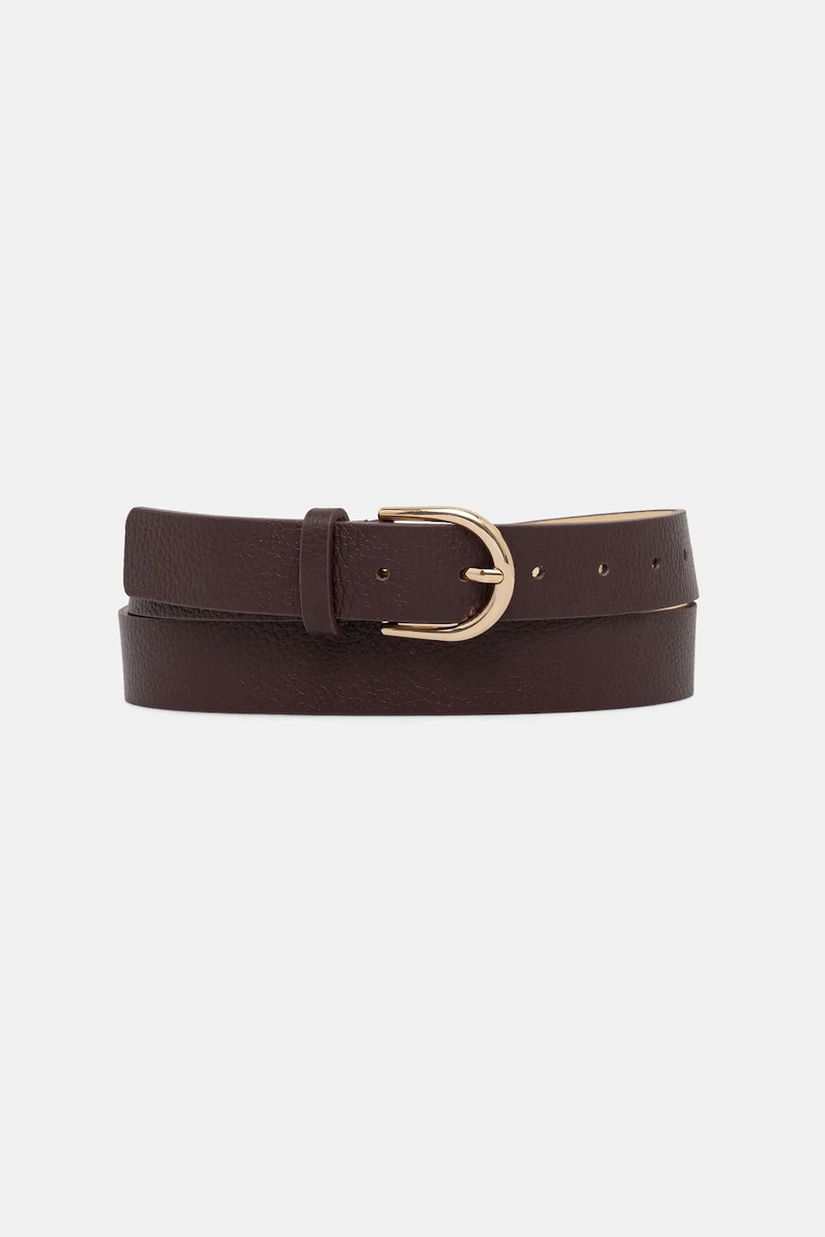 Answear.LAB curea de piele culoarea bordo