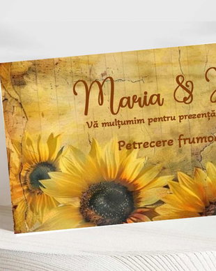 Plicuri bani nuntă vintage floarea soarelui