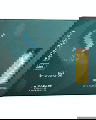 Serum Tratament de Reconstructie - Alfaparf Milano Semi Di Lino Reconstruction SOS Emergency Oil A-Z Bond Complex, 6 x 13 ml