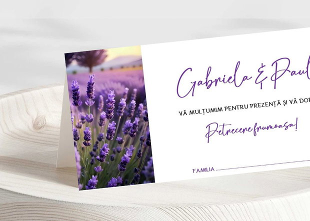 Plicuri bani nuntă lan de lavandă