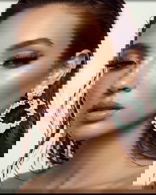 Cercei randunici si inimioare cu initiala, tija argint 925