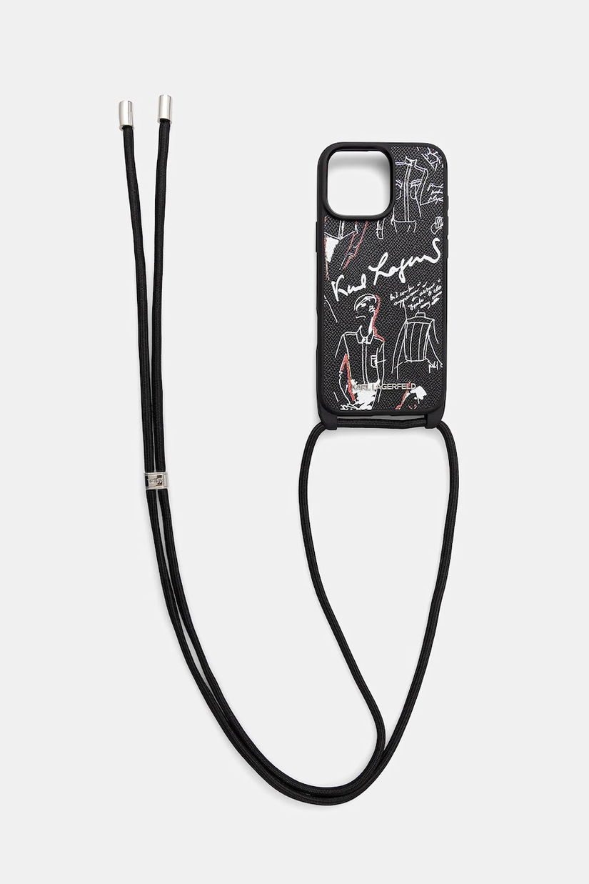 Karl Lagerfeld husă pentru telefon iPhone 16 Pro Max culoarea negru, KLHCP16XPGGRMPCK