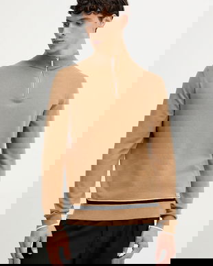 Karl Lagerfeld pulover din amestec de lână culoarea maro, light, cu turtleneck, 554305.655021