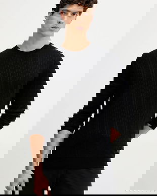 Karl Lagerfeld pulover din amestec de lână culoarea negru, 554302.655018