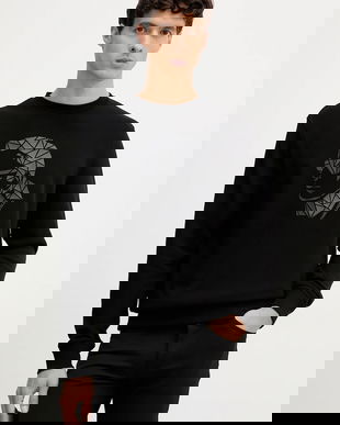 Karl Lagerfeld bluză culoarea negru, cu imprimeu, 554910.705042