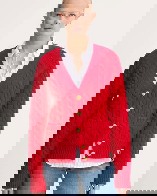 Bally cardigan din lână culoarea roșu, călduros, WKN0AM