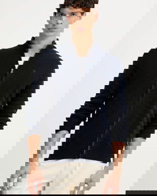 Hackett London cardigan din lână culoarea bleumarin, HM7000077