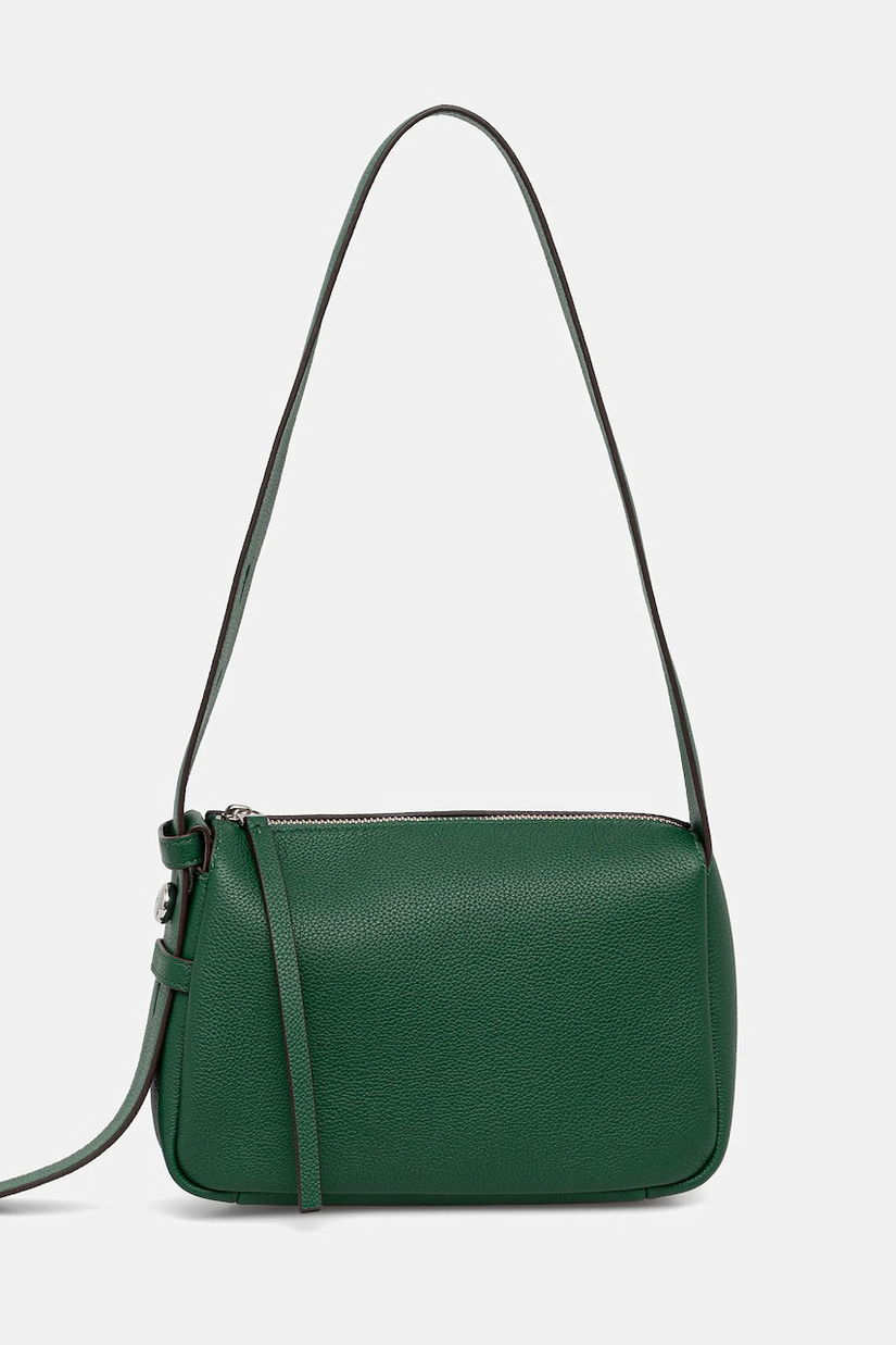 Tory Burch poșetă de piele Romy Small Shoulder culoarea verde, 176674.302