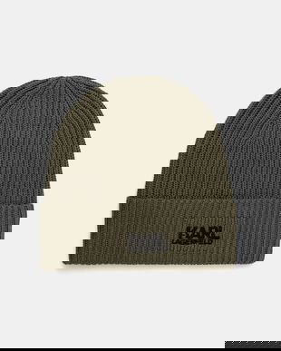 Karl Lagerfeld pălărie din amestec de lână culoarea verde, 554305.805601