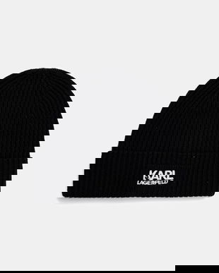 Karl Lagerfeld pălărie din amestec de lână culoarea negru, 554305.805601