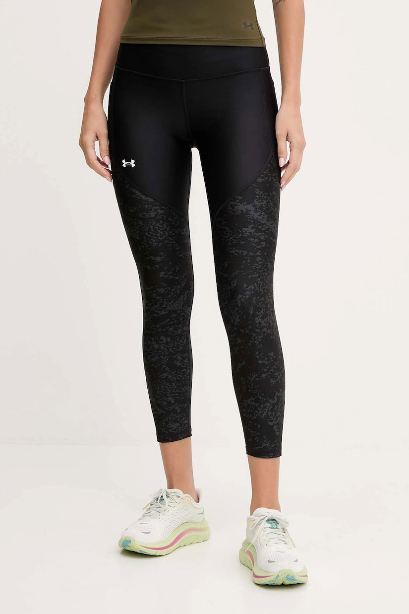 Under Armour leggins de antrenament culoarea negru, cu imprimeu, 1386407