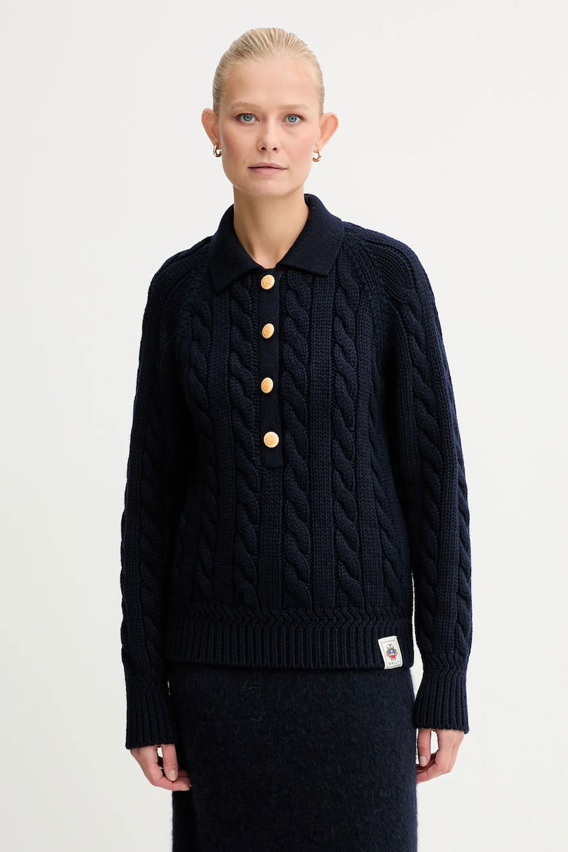 Bally pulover de lână culoarea bleumarin, călduros, WKN0BG