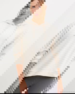 Under Armour bluză UA Rival culoarea bej, cu glugă, cu imprimeu, 6005511